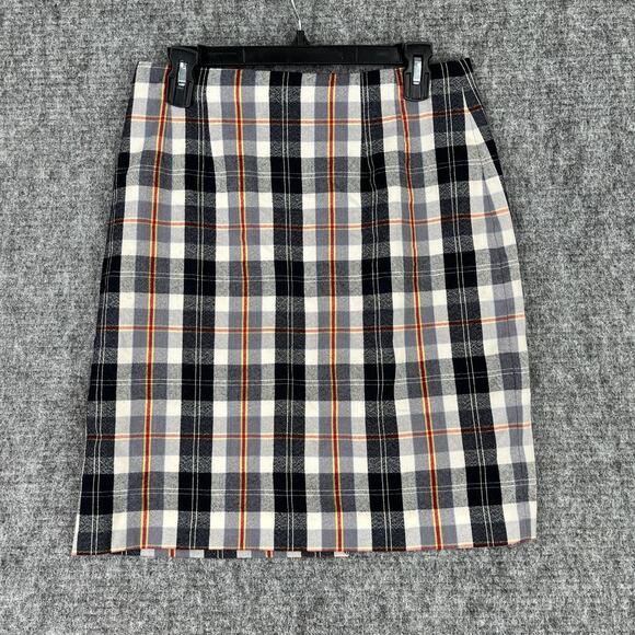 JG Hook Skirt Womens 8P Petite Wool Plaid Business Straight Pencil Short - Picture 1 of 7